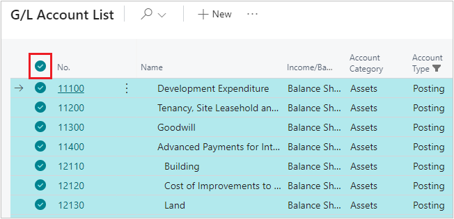 Shows how to select all lines.